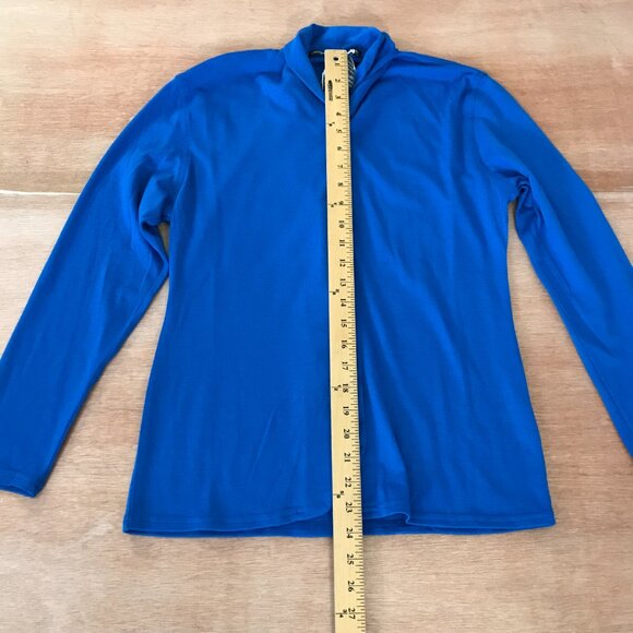 Umberto Ginocchietti 100% Wool Top Women Size 40 Blue Button Up Long Sleeve - Picture 7 of 13